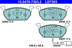 Bremsbelagsatz Scheibenbremse Vorderachse für VW SEAT AUDI SKODA GOLF VII