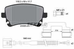Bremsbelagsatz Scheibenbremse Hinterachse für VW BENTLEY PHAETON FLYING SPUR