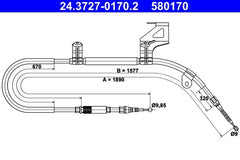 Seilzug Feststellbremse hinten rechts für VW PASSAT B5 Variant B5.5