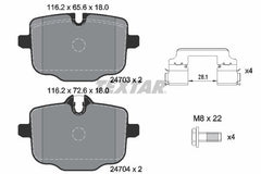 Bremsbelagsatz Scheibenbremse Hinterachse für BMW 2 Coupe 5 Touring 6 Cabriolet
