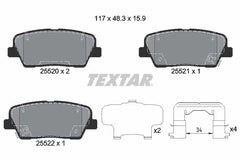 Bremsbelagsatz Scheibenbremse Hinterachse für HYUNDAI KIA GENESIS EQUUS /