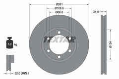 2x Bremsscheibe Vorderachse für KIA BONGO Pritsche/Fahrgestell K2500 K2700