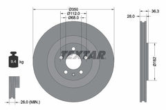 2x Bremsscheibe Hinterachse für AUDI VW A6 Allroad C8 e-tron Sportback Avant A7