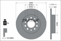2x Bremsscheibe Hinterachse für VW MULTIVAN T7