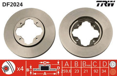 2x Bremsscheibe Vorderachse für HONDA ROVER ACCORD IV Coupe V CIVIC VI Fastback