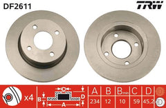 2x Bremsscheibe Vorderachse für NISSAN MICRA II