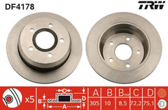 2x Bremsscheibe Hinterachse für JEEP CHEROKEE GRAND II