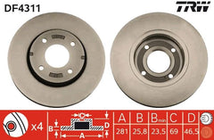 2x Bremsscheibe Vorderachse für MITSUBISHI SMART COLT VI CZC Cabriolet FORFOUR