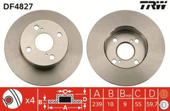 2x Bremsscheibe Hinterachse für TOYOTA COROLLA Liftback Compact