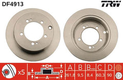 2x Bremsscheibe Hinterachse für MITSUBISHI PAJERO PININ I