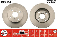 2x Bremsscheibe Vorderachse für TOYOTA COROLLA Coupe Compact Liftback Station