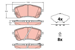 Bremsbelagsatz Scheibenbremse Vorderachse für TOYOTA COROLLA Stufenheck