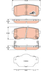 Bremsbelagsatz Scheibenbremse Hinterachse für HYUNDAI KIA ix55 H-1 Cargo Travel