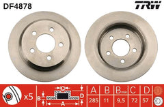 2x Bremsscheibe Hinterachse für JEEP GRAND CHEROKEE I WRANGLER II