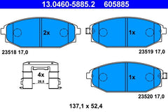 Bremsbelagsatz Scheibenbremse Vorderachse für MITSUBISHI HYUNDAI GALLOPER II