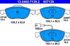 Bremsbelagsatz Scheibenbremse Vorderachse für ALFA ROMEO LANCIA 147 156