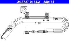 Seilzug Feststellbremse hinten links für VW PASSAT B5 Variant B5.5