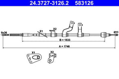 Seilzug Feststellbremse hinten links für HYUNDAI i30 Coupe Hatchback Van Kombi