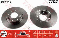 2x Bremsscheibe Vorderachse Hinterachse für CITROËN PEUGEOT C15 Kombi SAXO VISA