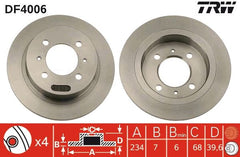 2x Bremsscheibe Hinterachse für NISSAN 100NX ALMERA I Hatchback SUNNY III