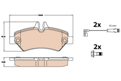 Bremsbelagsatz Scheibenbremse Hinterachse für MERCEDES-BENZ SPRINTER 3-t Bus