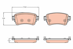 Bremsbelagsatz Scheibenbremse Hinterachse für CITROËN PEUGEOT TOYOTA JUMPY III