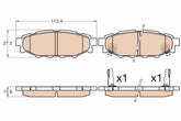 Bremsbelagsatz Scheibenbremse Hinterachse für SUBARU TOYOTA BRZ FORESTER