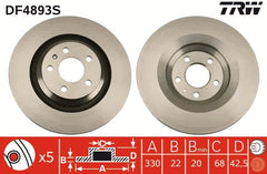 2x Bremsscheibe Hinterachse für AUDI A6 Allroad C6 Avant