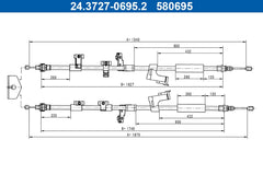 Seilzug Feststellbremse hinten für FORD C-MAX II Van FOCUS III Kasten/Kombi