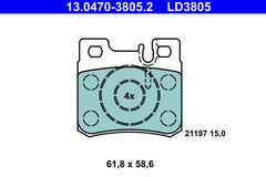 Bremsbelagsatz Scheibenbremse Hinterachse für MERCEDES-BENZ 124 Stufenheck