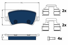 Bremsbelagsatz Scheibenbremse Hinterachse für VOLVO V60 I
