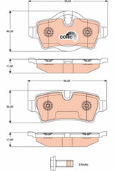 Bremsbelagsatz Scheibenbremse Hinterachse für MINI Cabriolet Roadster CLUBMAN