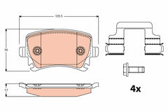 Bremsbelagsatz Scheibenbremse Hinterachse für SEAT SKODA VW LEON ST SC