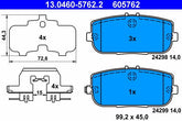 Bremsbelagsatz Scheibenbremse Hinterachse für FIAT MAZDA ABARTH 124 Spider MX-5