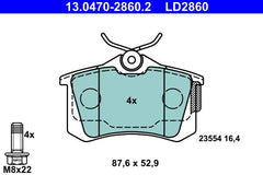 Bremsbelagsatz Scheibenbremse Hinterachse für AUDI VW A4 B6 Avant B7 Cabriolet