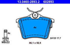 Bremsbelagsatz Scheibenbremse Hinterachse für CITROËN PEUGEOT C5 III Break