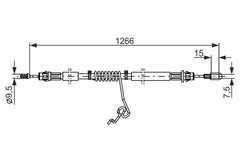 Seilzug Feststellbremse hinten rechts für FORD TRANSIT Bus Kasten