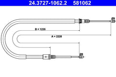 Seilzug Feststellbremse hinten für RENAULT LAGUNA II Grandtour