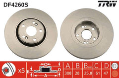 2x Bremsscheibe Vorderachse für RENAULT ESPACE IV LAGUNA II Grandtour