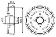 2x Bremstrommel Hinterachse für RENAULT CLIO II Kasten/Schrägheck THALIA I