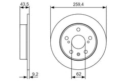 2x Bremsscheibe Hinterachse für SUZUKI S-CROSS SWIFT IV SX4 VITARA