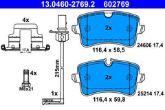 Bremsbelagsatz Scheibenbremse Hinterachse für AUDI A6 C7 Avant A7 Sportback