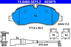 Bremsbelagsatz Scheibenbremse Vorderachse für FORD TOURNEO CUSTOM V362 Bus