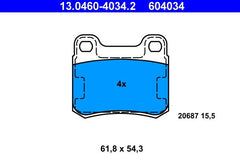Bremsbelagsatz Scheibenbremse Hinterachse für MERCEDES-BENZ 124 Stufenheck