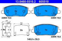 Bremsbelagsatz Scheibenbremse Vorderachse für HYUNDAI KIA i30 FASTBACK