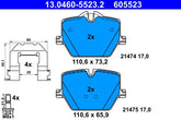 Bremsbelagsatz Scheibenbremse Hinterachse für BMW TOYOTA 2 Coupe 3 Touring 4