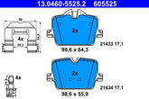 Bremsbelagsatz Scheibenbremse Hinterachse für BMW TOYOTA 2 Coupe 3 Touring 4