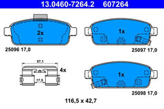 Bremsbelagsatz Scheibenbremse Hinterachse für OPEL VAUXHALL CHEVROLET AMPERA