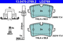 Bremsbelagsatz Scheibenbremse Hinterachse für AUDI A6 C7 Avant A7 Sportback