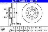 2x Bremsscheibe Vorderachse Hinterachse für ALFA ROMEO FIAT LANCIA 145 146 155